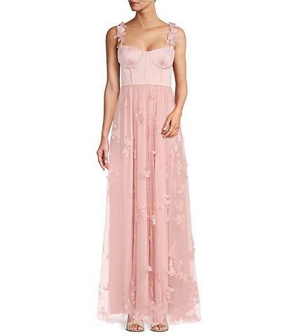 Antonio Melani x Breast Cancer Awareness Capsule Mely Satin Embroidered Tulle Dress