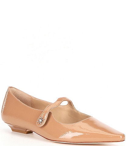 Antonio Melani x Elizabeth Damrich Livi Pointed Toe Patent Leather Mary Jane Dress Flats