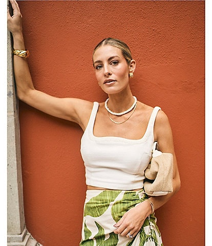 Antonio Melani x M.G. Style Abbie Sweetheart Neck Sleeveless Crop Top