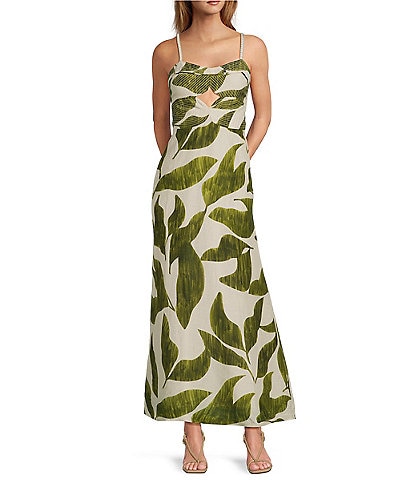 Antonio Melani x M.G. Style Finley Linen Blend Sweetheart Neck Sleeveless A-Line Dress