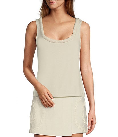 Antonio Melani x M.G. Style Gray Scoop Neck Sleeveless Tie Back Top