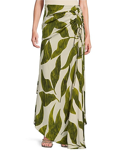 Antonio Melani x M.G. Style Lyons Printed Faux Wrap Asymmetric Skirt