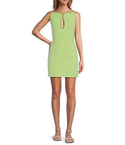 Antonio Melani x M.G. Style Marin A-Line Boat Keyhole Neck Sleeveless Dress