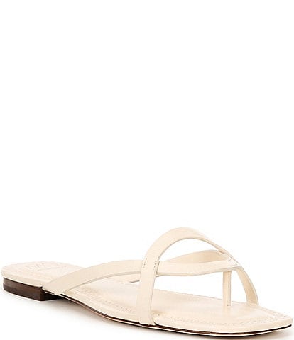 Antonio Melani x M.G. Style William Textured Leather Thong Flat Sandals