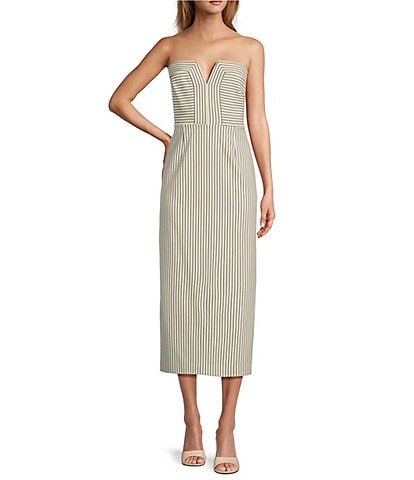 Antonio Melani x Style by Simkins Emma Stripe Print Square Neck Sleeveless Dress