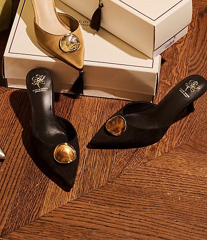 Antonio Melani x Style By Simkins Lilly Suede Ornamented Dress Mules