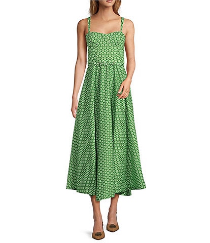 Antonio Melani x Style by Simkins Margo Printed Poplin Sweetheart Neck Sleeveless Dress
