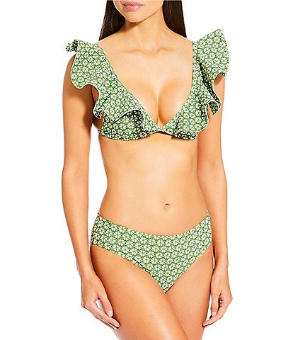 Antonio Melani x Style by Simkins Marguerite Ruffle Swim Top & Mid Rise Swim Bottom