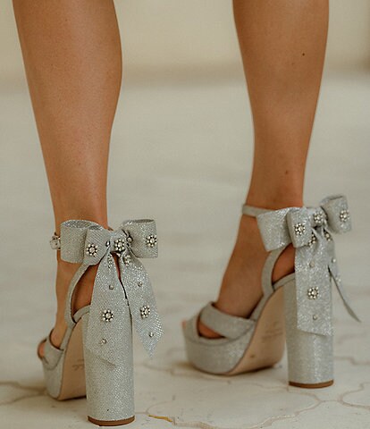 nicola bathie lila velvet bow detail platform dress sandals
