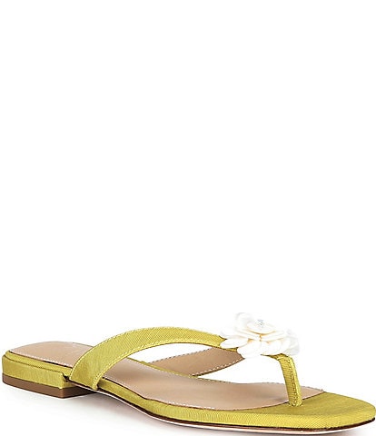 Antonio Melani x Stephanie Covington Rosa Floral Ornamented Flat Sandals