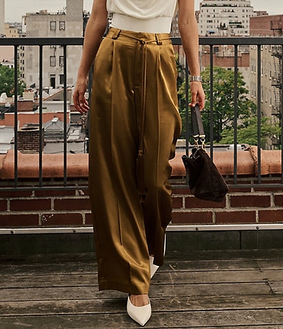 Antonio Melani x Style By Simkins Hampton Satin Wide Leg Pants