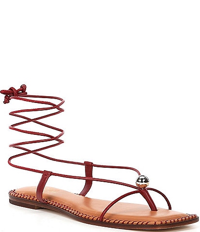 Antonio Melani x The Style Bungalow Clarke Leather Stud Ornament Ankle Wrap Sandals