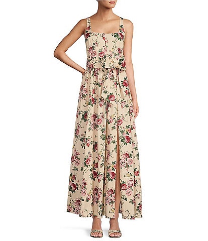 Antonio Melani x The Style Bungalow Garden Avenue Sleeveless Front Slit Floral Print A-Line Maxi Dress