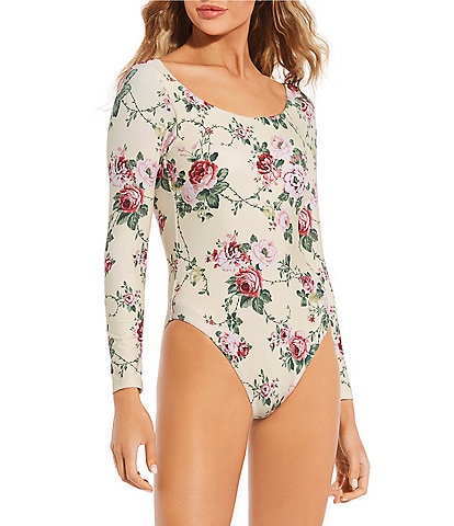 Antonio Melani x The Style Bungalow Miraflores Floral Print Long Sleeve One-Piece Swimsuit