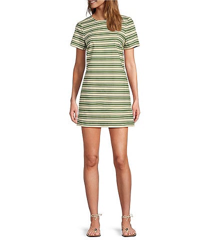 Antonio Melani x The Style Bungalow Palm Short Sleeve Striped Mini Dress