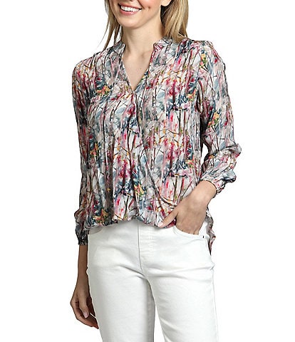 APNY Crepe Surplice V-Neck Long Sleeve Crossover Top