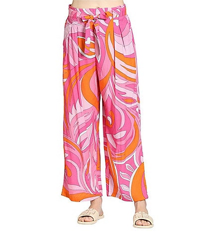 APNY High Rise Abstract Print Wide Leg Drawstring Pants