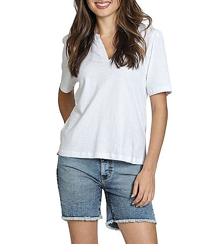 APNY Knit V-Neck Short Sleeve Tee