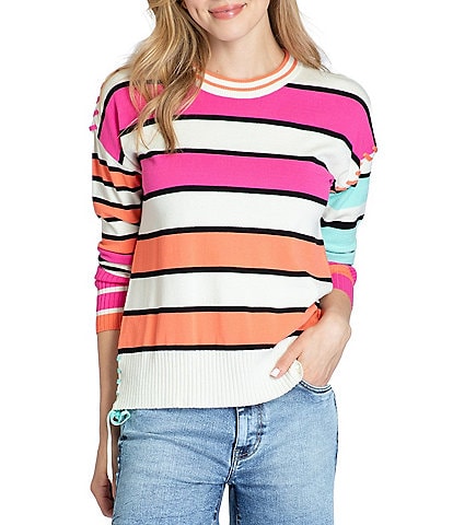 APNY Stripe Crew Neck Long Sleeve Pullover