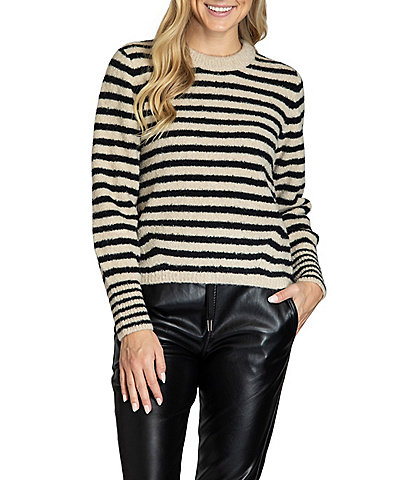 APNY Striped Crew Neck Long Sleeve Sweater
