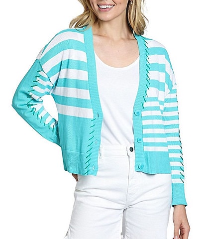 APNY Striped Long Sleeve Button Front Cardigan