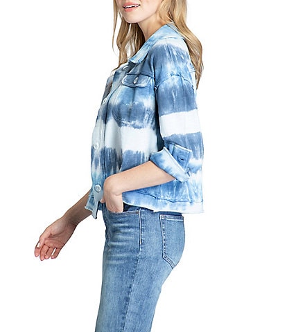 APNY Tie Dye Print Collared Neck Long Sleeve Jacket
