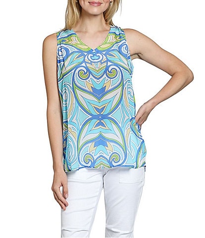 APNY Woven Printed V-Neck Sleeveless Tank