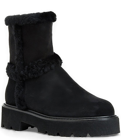 Aquatalia Ella Waterproof Suede Shearling Lined Booties