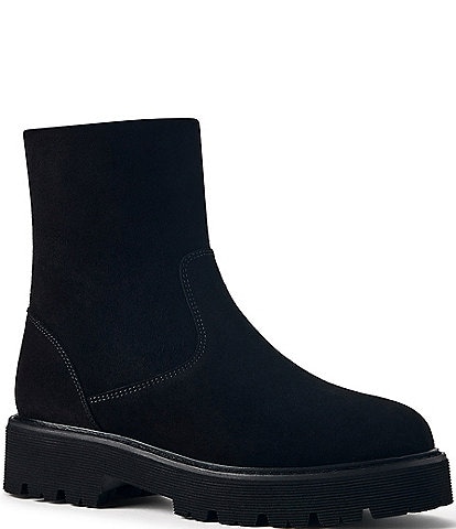 Aquatalia Eloise Water Resistant Suede Shearling Lined Platform Booties