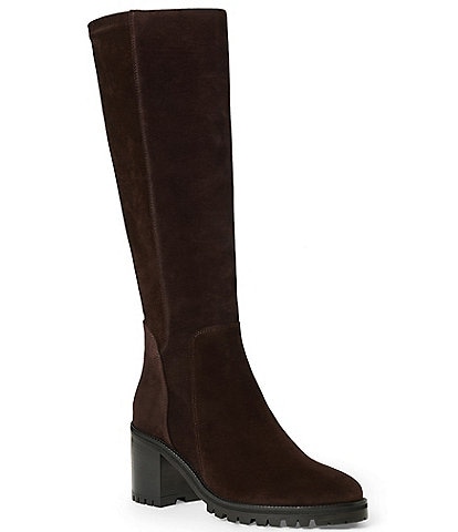 Aquatalia Jazi Tall Suede Block Heel Boots