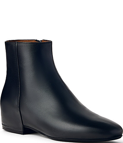 Aquatalia Ulyssa Leather Hidden Wedge Ankle Booties