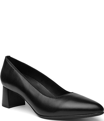 ara Amber Leather Block Heel Pumps