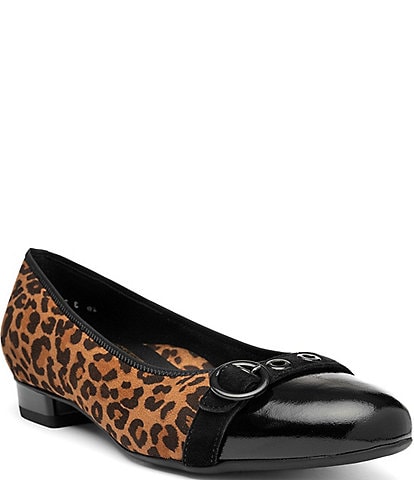 ara Broadway Leopard Print Suede Cap Toe Pumps