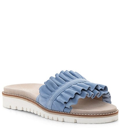 ara Keyes Suede Ruffle Slides