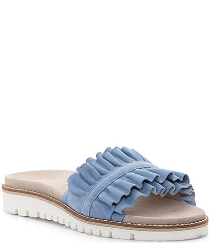ara Keyes Suede Ruffle Slides