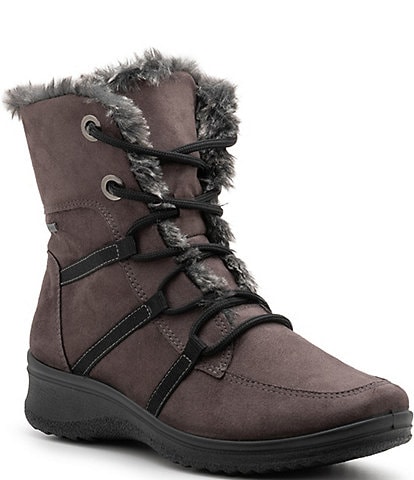 ara Montreal Waterproof Suede Faux Fur Lined Booties