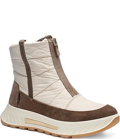 ara Slate Waterproof Suede Textile Zip Front Winter Booties