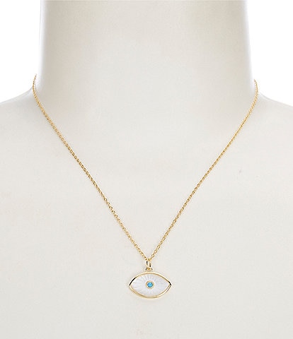 Argento Vivo Boxed Evil Eye Mother Of Pearl Sterling Silver Short Pendant Necklace