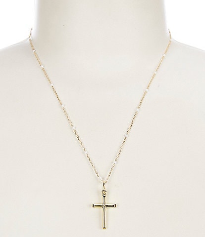 Argento Vivo Enamel Cross Chain Short Pendant Necklace