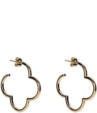 Argento Vivo Flower Cutout Hoop Earrings