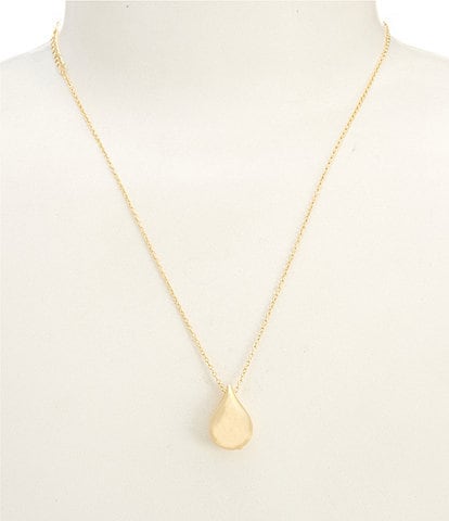 Argento Vivo Gold Bold Teardrop Short Pendant Necklace