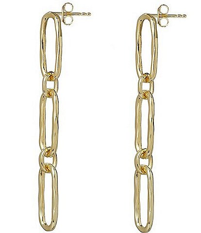 Argento Vivo Hammered Sterling Silver Chain Drop Earrings