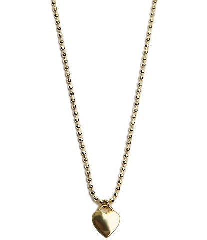 Argento Vivo Heart On Ball Beaded Chain Short Pendant Necklace