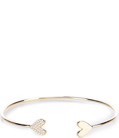 Argento Vivo Heart Cuff Plated Sterling Silver Bracelet