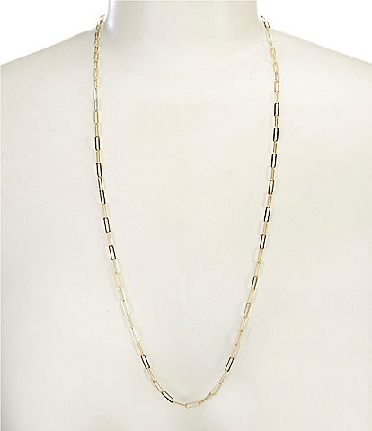 Argento Vivo Long Paperclip Chain Necklace