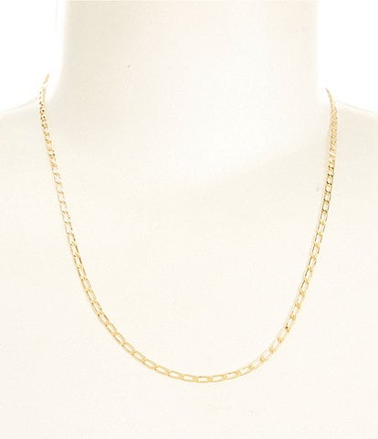 Argento Vivo Mini Paper Clip 18K Gold Chain Necklace