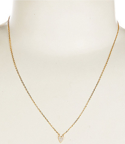 Argento Vivo Mini Pave Heart Short Pendant Necklace