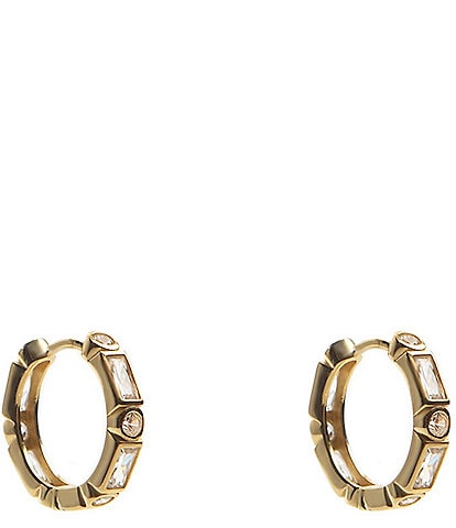 Argento Vivo Multi CZ Detailed Hoop Earrings