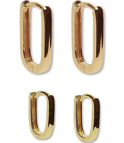 Argento Vivo Oblong Hoop Earring Set