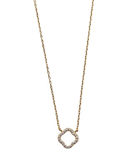 Argento Vivo Pave Cutout Clover Short Pendant Necklace